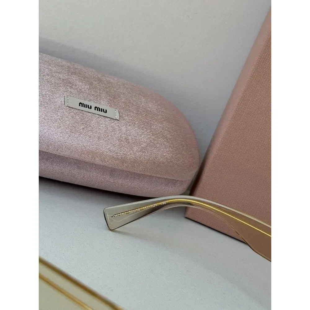 NEW Miu Miu MU04UV Oversized Square Eyeglasses in Sand